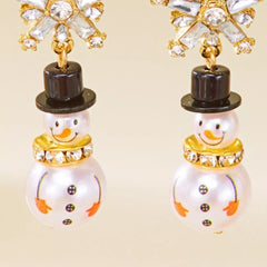 Christmas Snowman Drop Earrings OutfitFlow