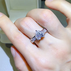 3 Carat Moissanite 925 Sterling Silver Ring Silver OutfitFlow