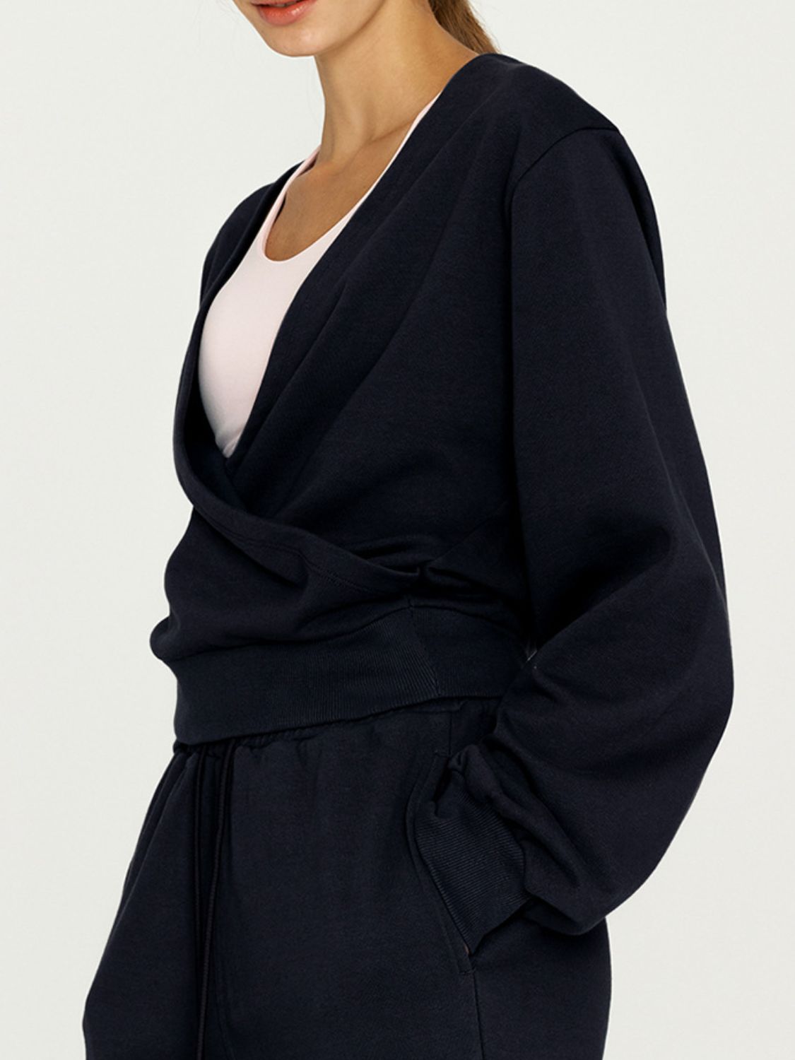 Outfit Flow - Surplice Long Sleeve Sweatshirt