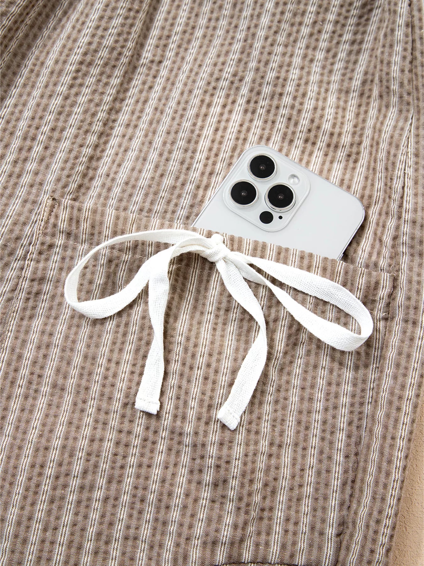 Stripe Drawstring Cargo Jogger Pants with Pockets OutfitFlow