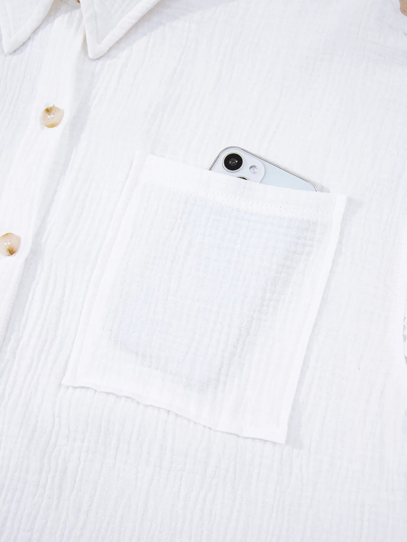 Lace Sleeve Button Down Shirt OutfitFlow
