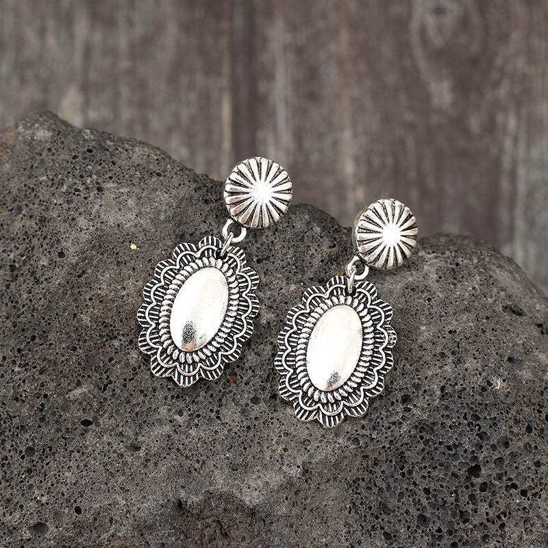 Alloy Flower Dangle Earrings OutfitFlow