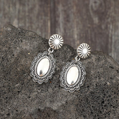 Alloy Flower Dangle Earrings OutfitFlow