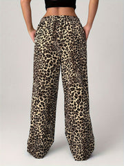 Outfit Flow - Leopard Wide Leg Pants with Pockets