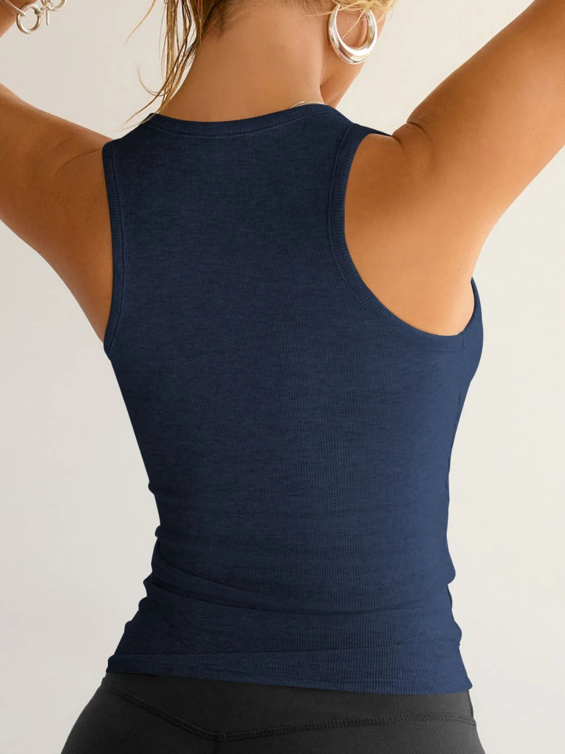 Solid Color Wide Strap Tank OutfitFlow