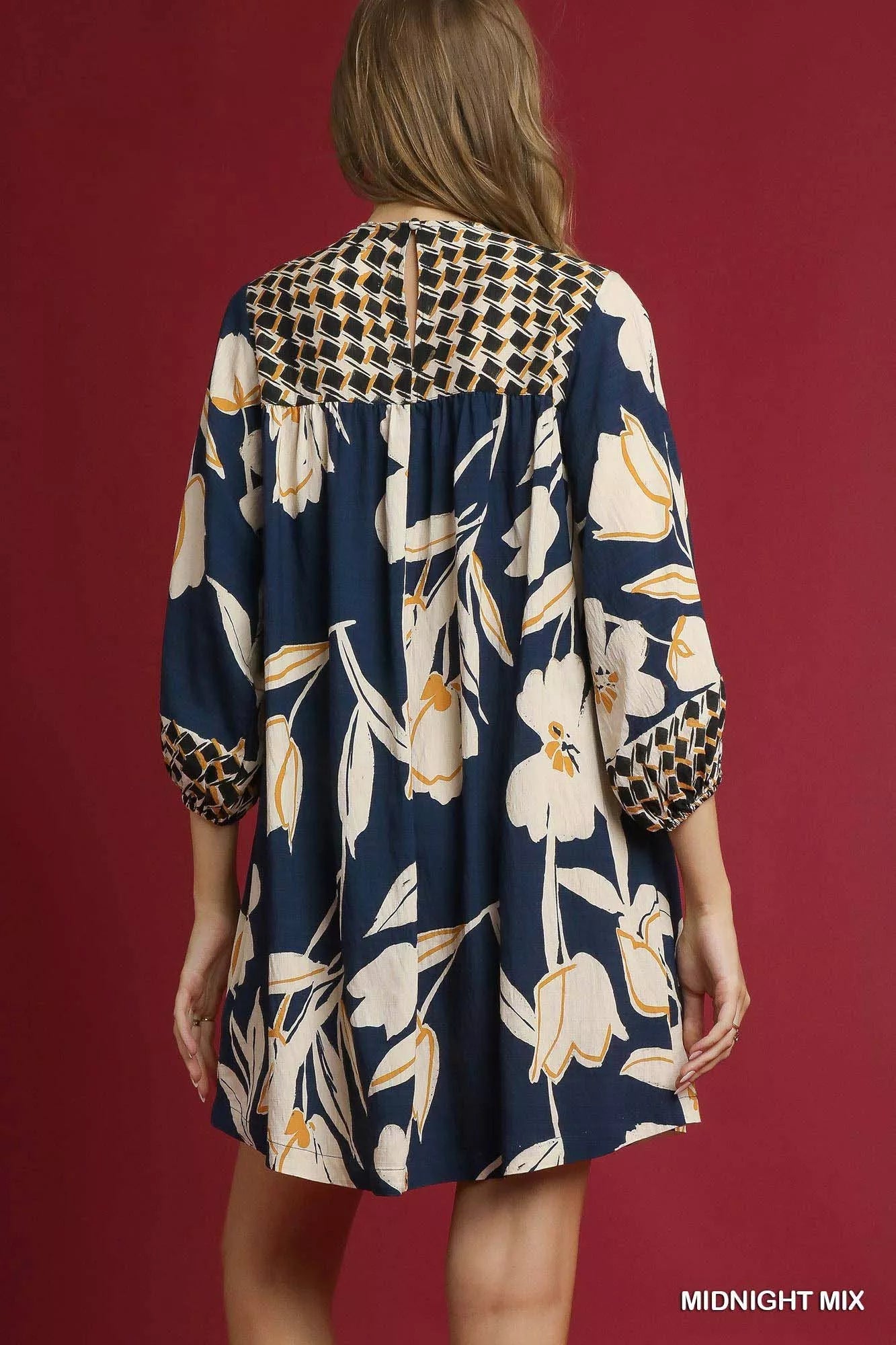 Umgee Floral High-Low Babydoll Dress Trendsi