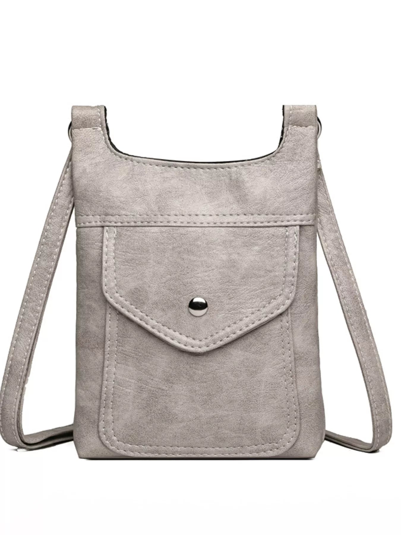 Adjustable Strap Leather Crossbody Bag OutfitFlow