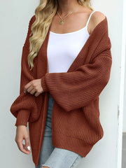 Oversized Chunky Knit Open Front Cardigan OutfitFlow