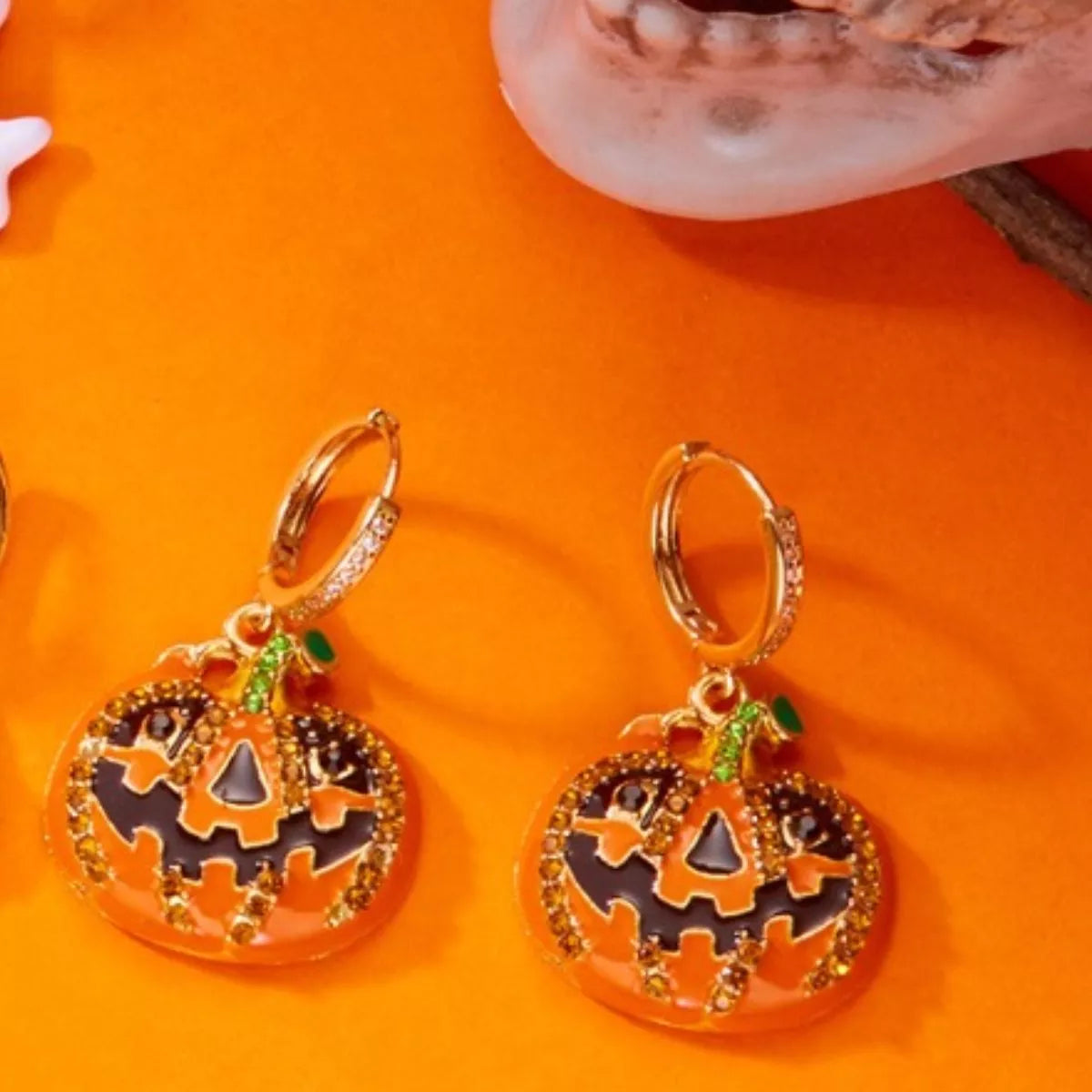 Halloween Pumpkin Drop Earrings OutfitFlow