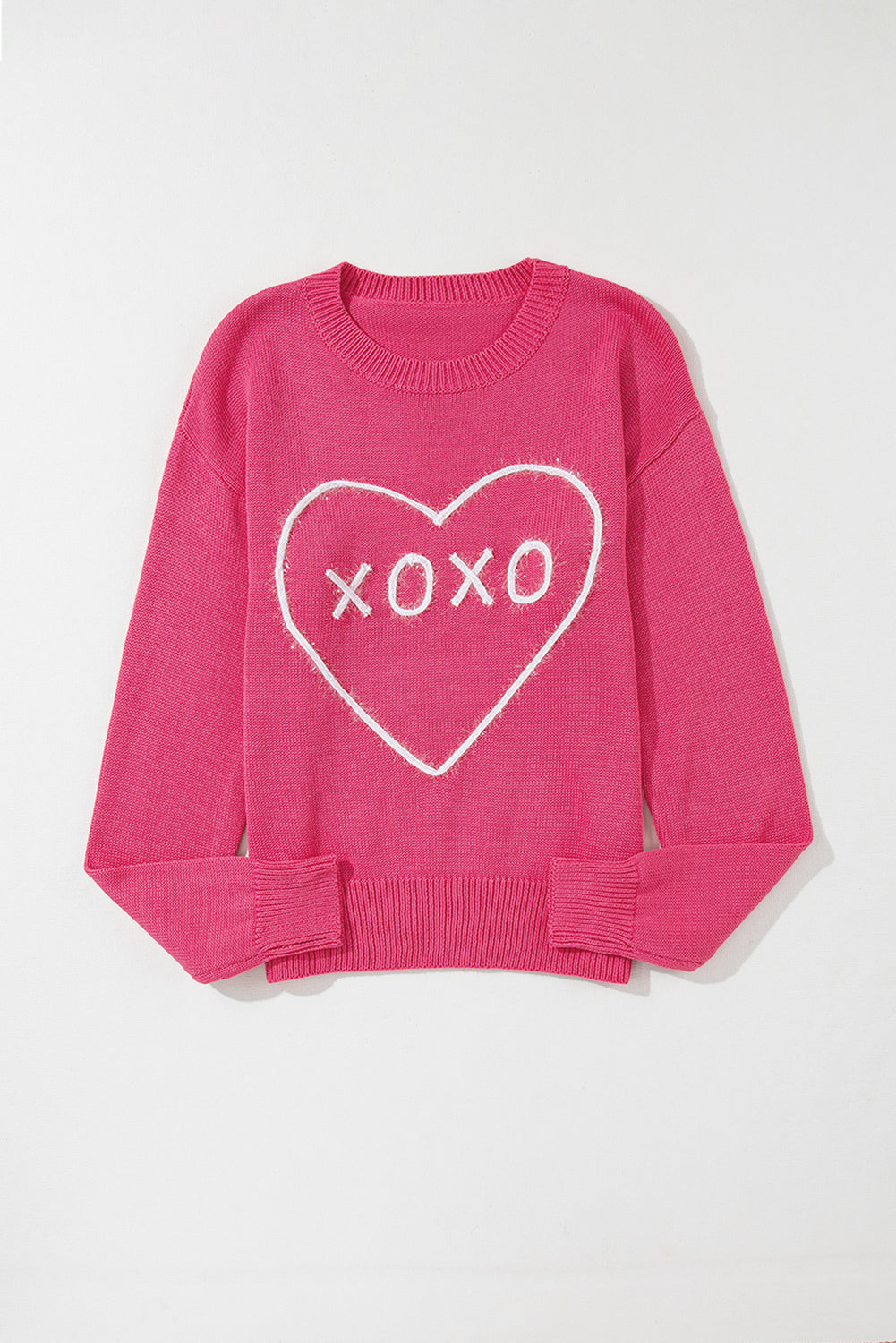 Outfit Flow - XOXO Round Neck Drop Shoulder Sweater