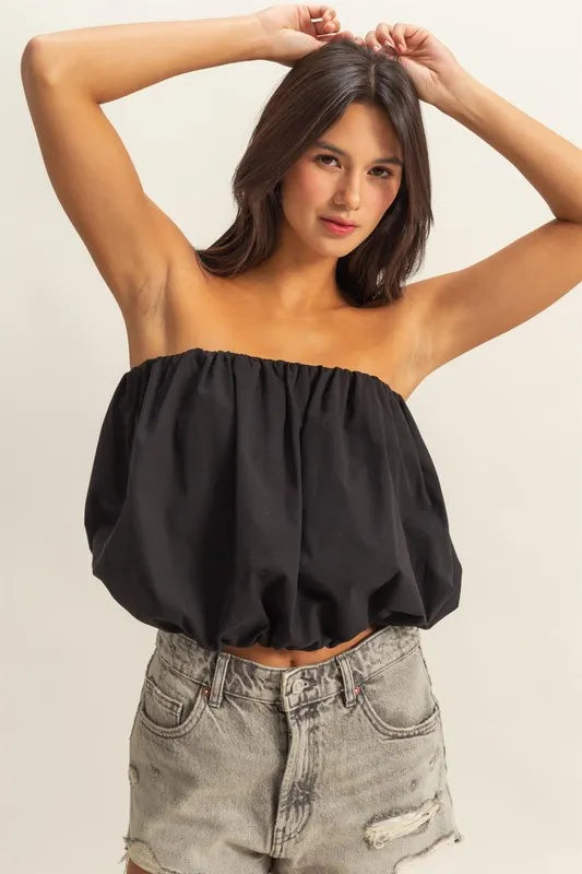 HYFVE Trendy Strapless Bubble Top OutfitFlow