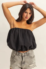 HYFVE Trendy Strapless Bubble Top OutfitFlow