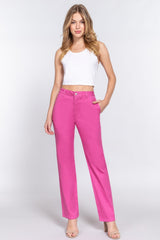 Outfit Flow - ACTIVE BASIC High Waist Straight Twill Pants