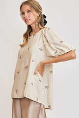 Umgee Full Size Linen Blend Ribbon Embroidered Top Plus Size OutfitFlow