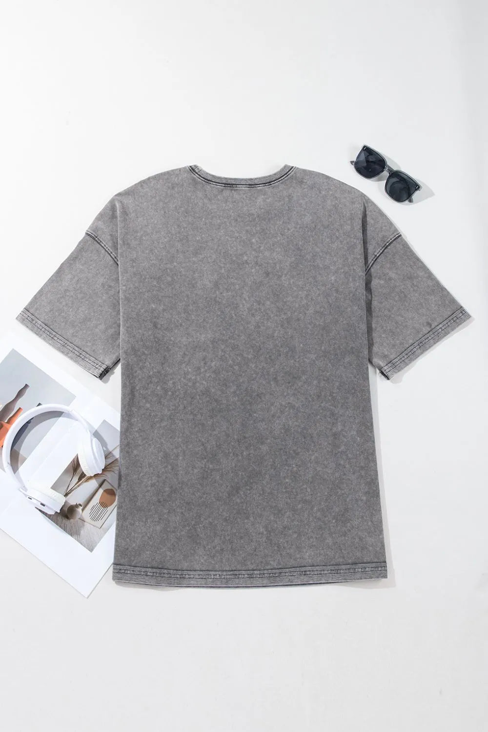 Mineral Wash Half Sleeve Vintage T Shirt OutfitFlow