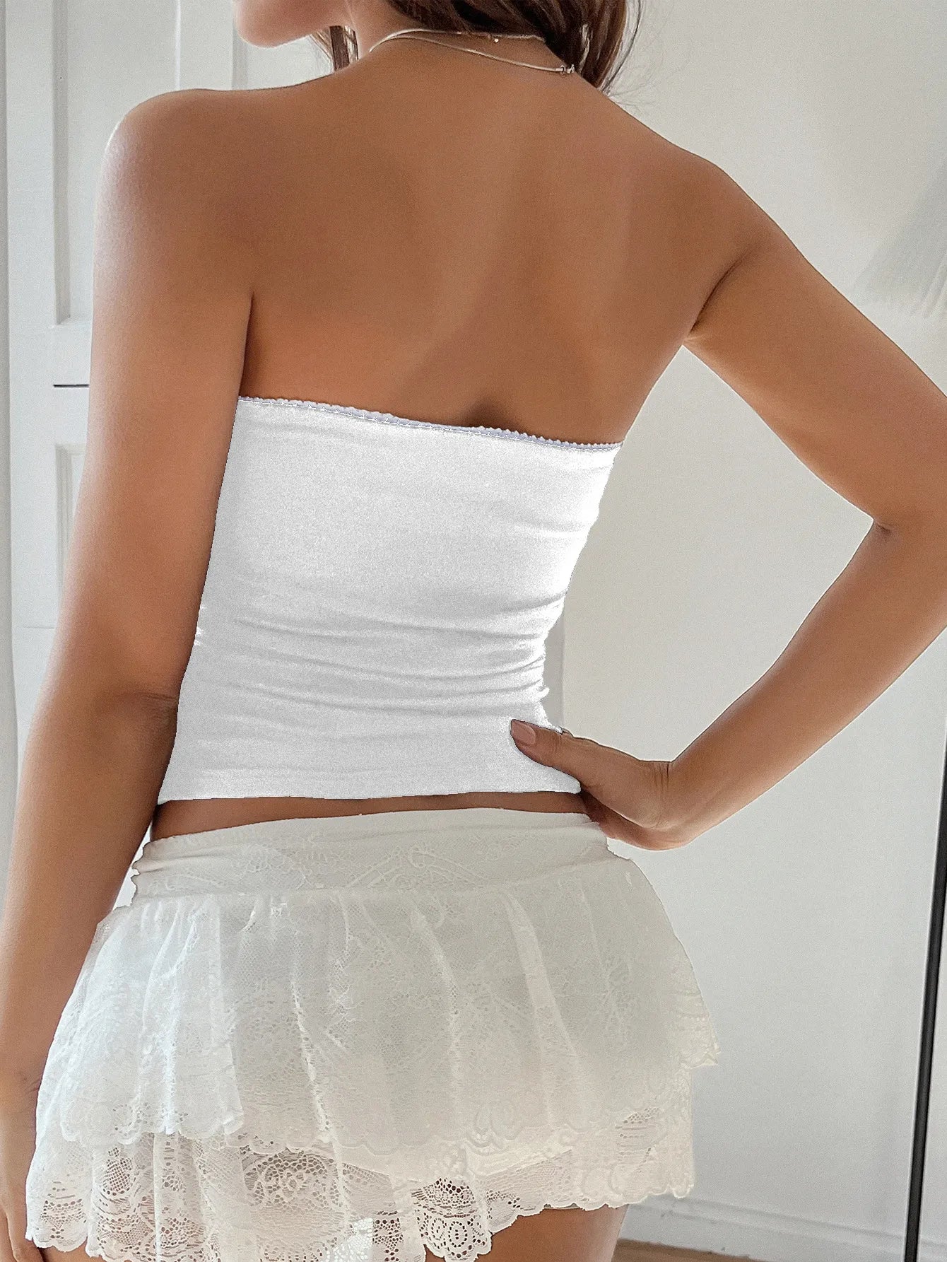 Bow Detail Tube Top OutfitFlow