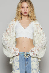 POL Crochet Open-Front Cardigan OutfitFlow