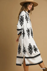 Umgee Abstract Print Midi Dress OutfitFlow
