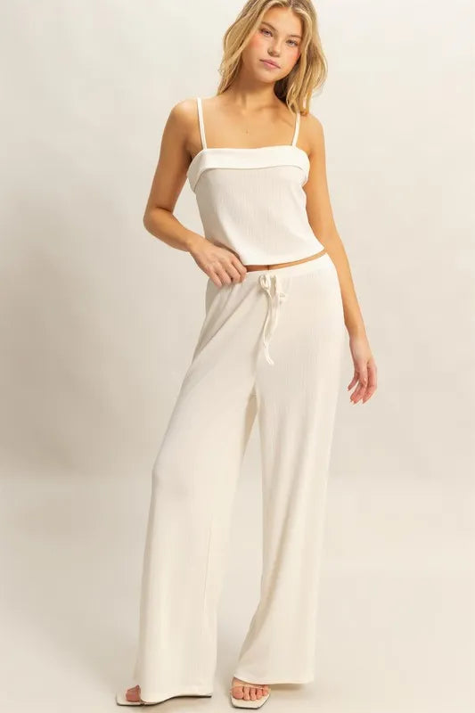 HYFVE Rib Knit Cami Top and Pants Set OutfitFlow