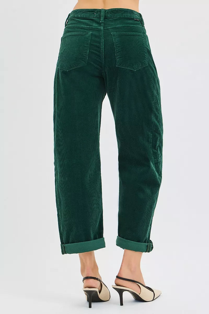 RISEN High Rise Crop Barrel Cordurory Pants OutfitFlow