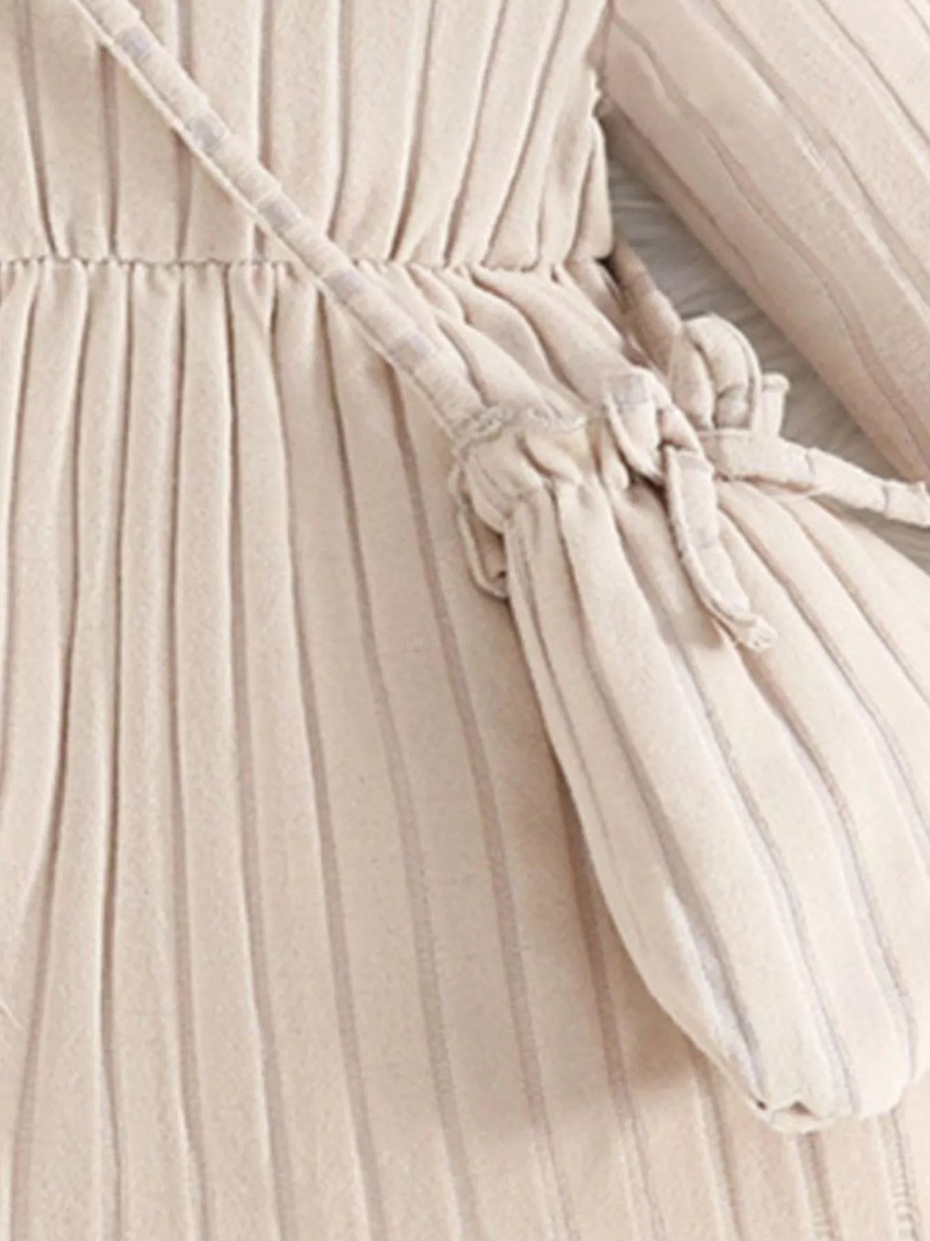 Children's Ribbed Knit Ruffle Trim Dress with Bag Trendsi