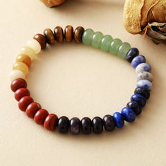 Contrast Natural Stone Bead Bracelet OutfitFlow