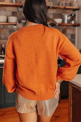 Outfit Flow - THANKSGIVING Round Neck Dropped Shoulder Sweater