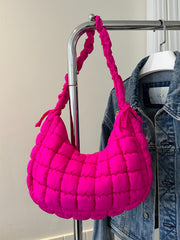 Outfit Flow - Bubble Texture Ruched Strap Quilted Shoulder Bag