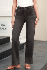 High-Waisted Wide-Leg Vintage Wash Jeans OutfitFlow