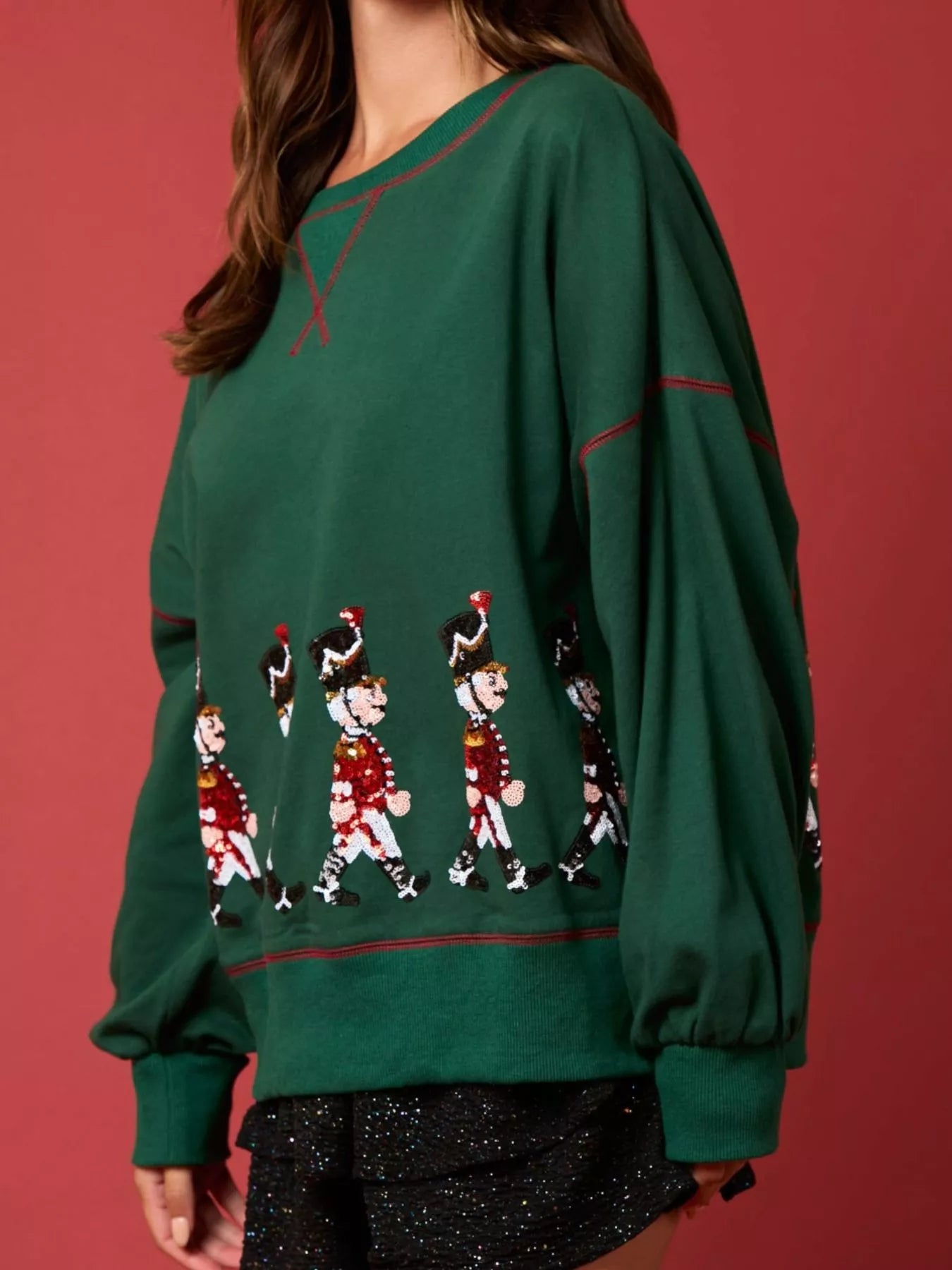 Christmas Marching Band Sequin Sweatshirt OutfitFlow