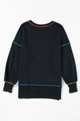 Pumpkin & Flower Graphic Long Sleeve Sweatshirt OutfitFlow