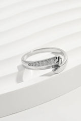 925 Sterling Silver Inlaid Zircon Ring Silver OutfitFlow
