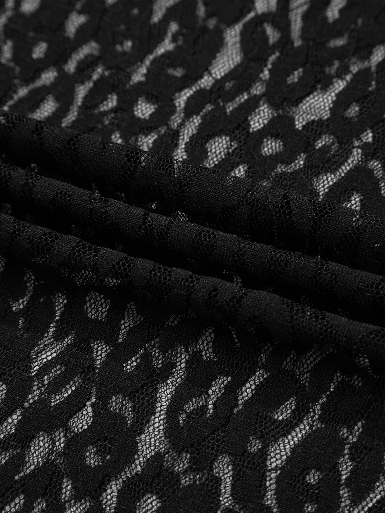 Leopard Pattern Sheer Mesh Long Sleeve Top OutfitFlow