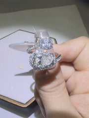 2 Carat Moissanite 925 Sterling Silver Bypass Ring OutfitFlow
