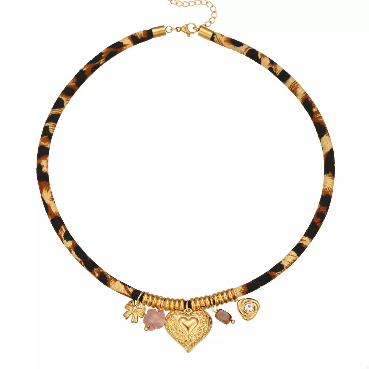 Leopard 18K Gold-Plated Necklace OutfitFlow
