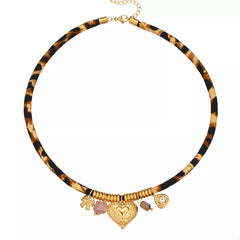 Leopard 18K Gold-Plated Necklace OutfitFlow