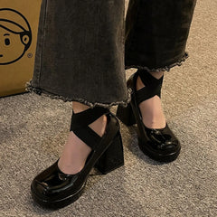 Square Toe Block Heels Pumps OutfitFlow