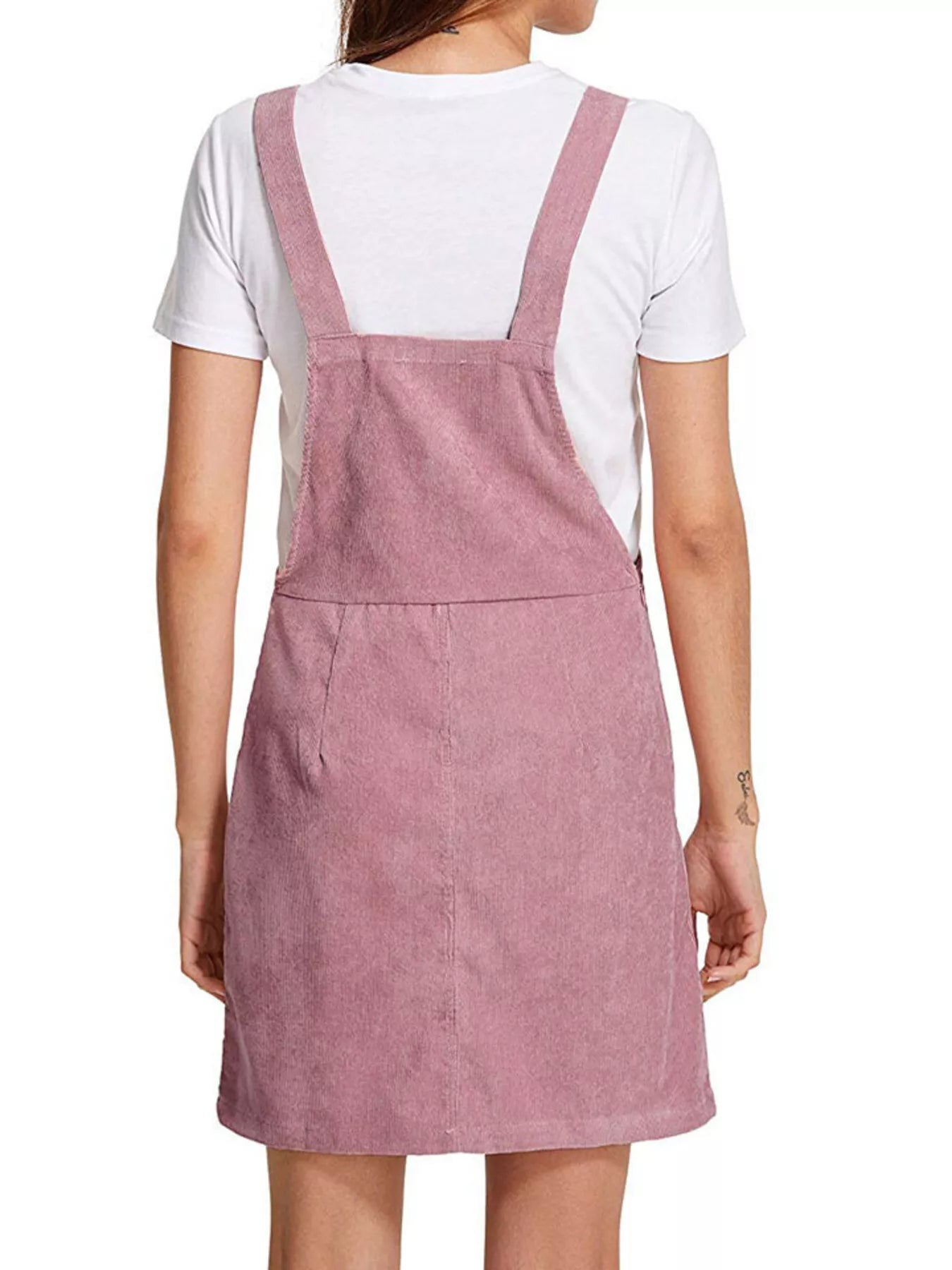 Corduroy Wide Strap Overall Dress OutfitFlow