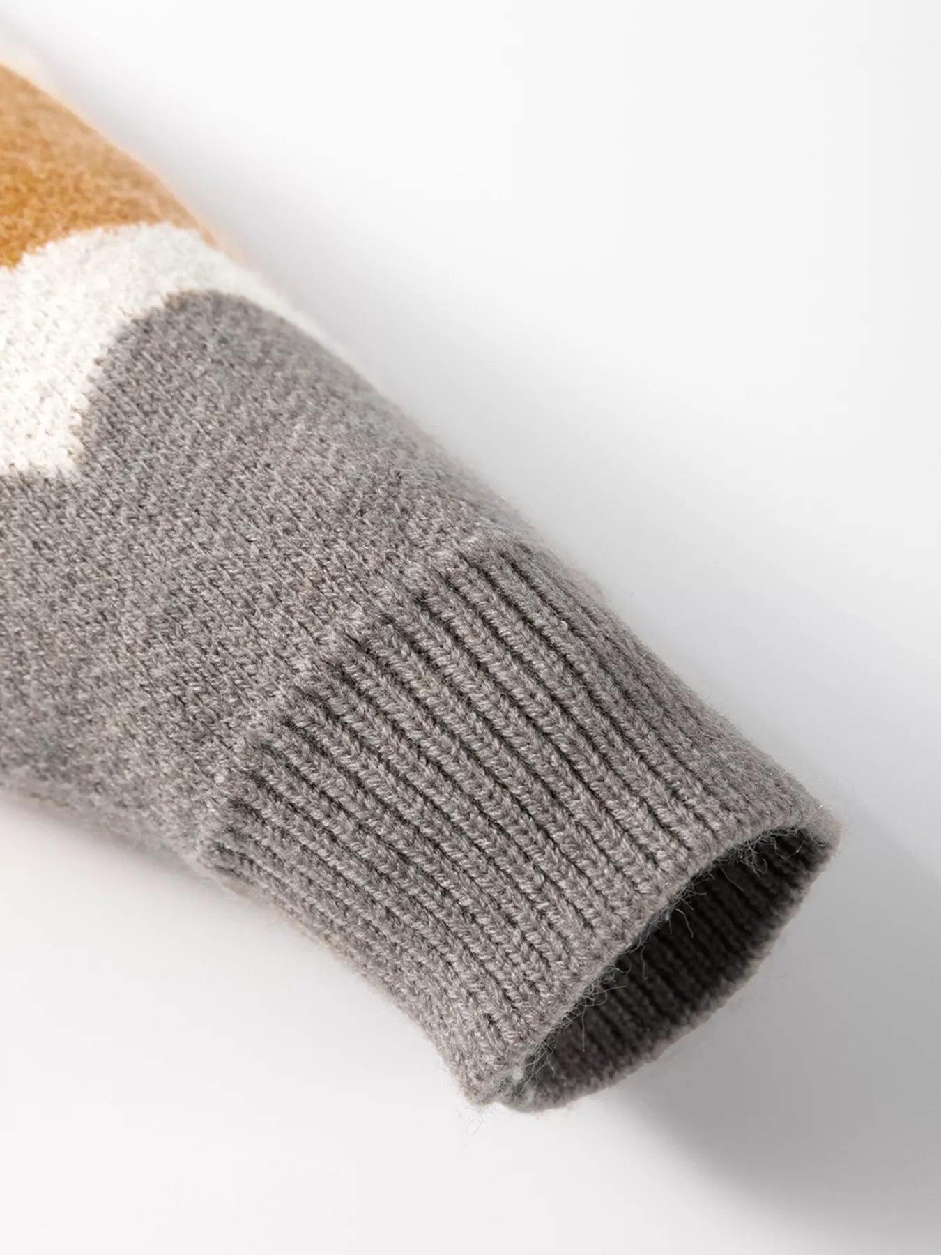 Wave Striped Balloon Sleeve Drop Shoulder Sweater OutfitFlow