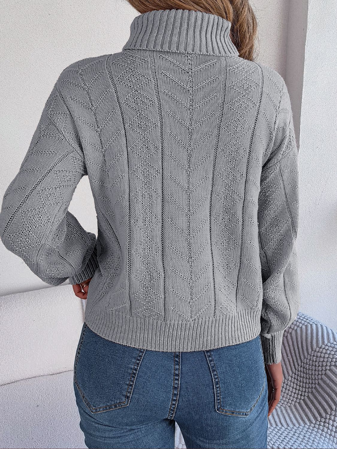 Cable-Knit Turtleneck Sweater OutfitFlow