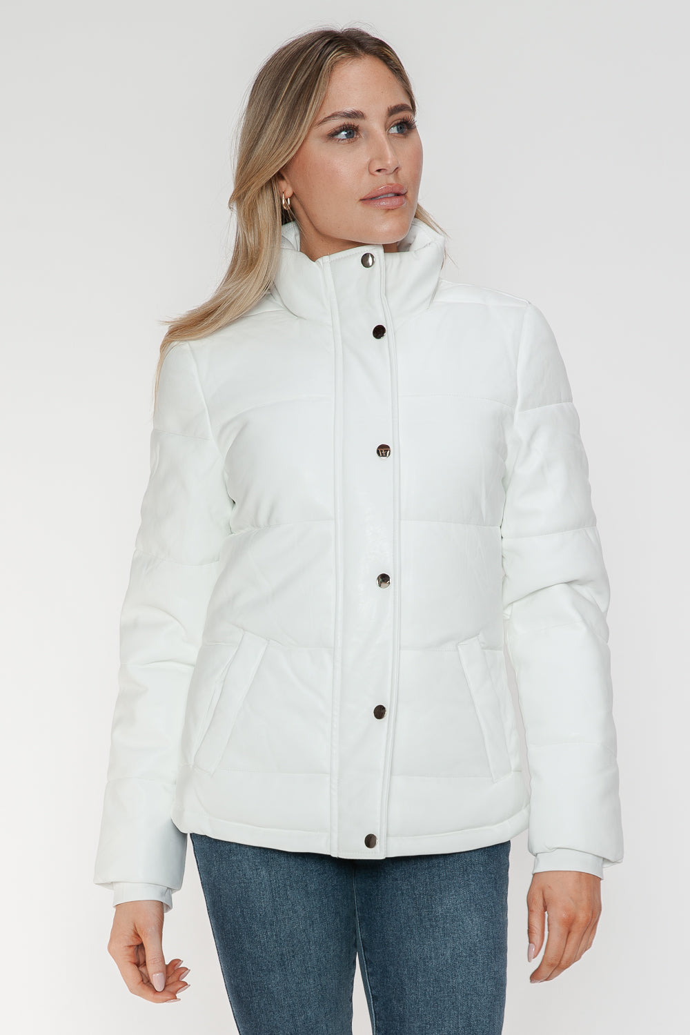 Outfit Flow - YMI Pocketed Zip Up Turtleneck Puffer Jacket