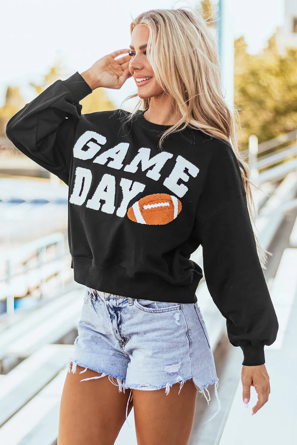 Outfit Flow - GAME DAY Round Neck Long Sleeve Sweatshirt