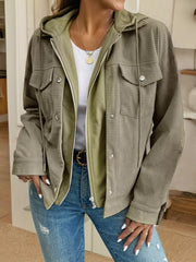 Thermal Knit Textured Hooded Jacket OutfitFlow
