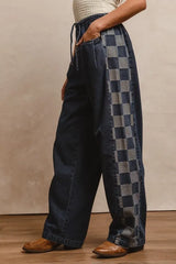 BiBi Washed Denim Mix And Match Long Pants OutfitFlow