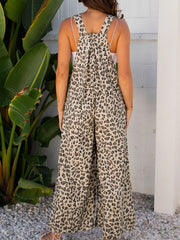 Leopard Bib Wide Leg Jumpsuit OutfitFlow
