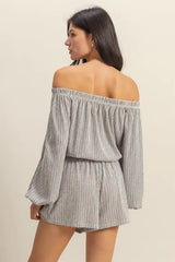 HYFVE Off Shoulder Top and Shorts Set OutfitFlow