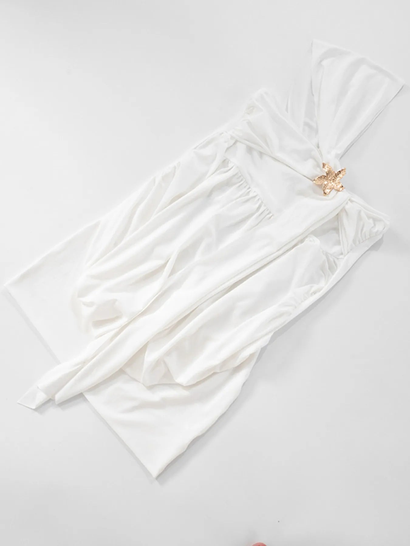 Ruched One-Shoulder Mini Dress OutfitFlow