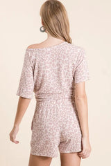 BiBi Leopard Terry Shorts With Drawstring OutfitFlow