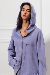 BiBi Washed Waffle Thermal Hooded Jacket OutfitFlow