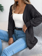 Openwork Open Front Cardigan OutfitFlow